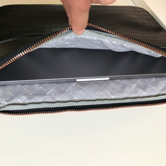 Kikki.K 13” Black Croc Leather Laptop Case - Picture 9 of 9